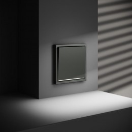 Выключатель 1-кл СП S70 10А с подсветкой механизм титан Voltum VLS010206