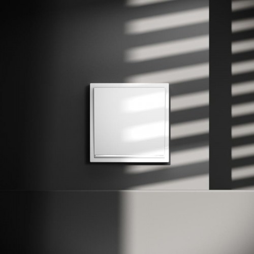 Переключатель проходной 1-кл. СП S70 10А с подсветкой механизм бел. глянцевый Voltum VLS010401