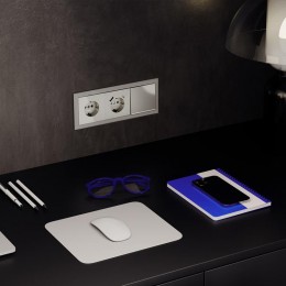 Переключатель проходной 1-кл. СП S70 10А с подсветкой механизм шелк Voltum VLS010404