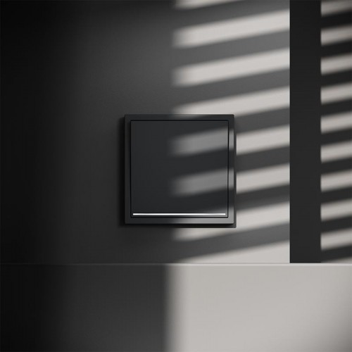 Переключатель проходной 1-кл. СП S70 10А с подсветкой механизм графит Voltum VLS010407