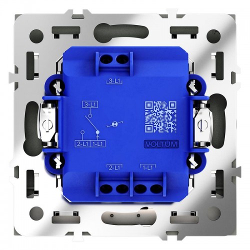 Переключатель проходной 1-кл. СП S70 10А с подсветкой механизм черн. матов. Voltum VLS010408