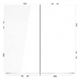 Выключатель 2-кл. СП S70 10А с подсветкой механизм бел. глянцевый Voltum VLS020201