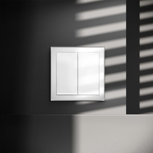 Выключатель 2-кл. СП S70 10А с подсветкой механизм бел. глянцевый Voltum VLS020201