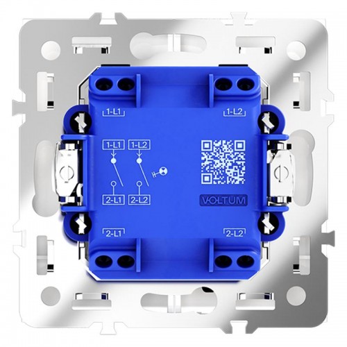 Выключатель 2-кл. СП S70 10А с подсветкой механизм бел. глянцевый Voltum VLS020201
