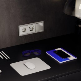 Выключатель 2-кл. СП S70 10А с подсветкой механизм шелк Voltum VLS020204