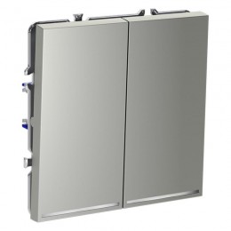 Выключатель 2-кл. СП S70 10А с подсветкой механизм сталь Voltum VLS020205