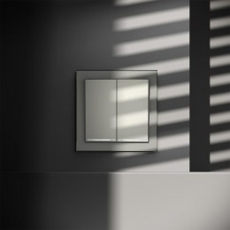 Выключатель 2-кл. СП S70 10А с подсветкой механизм сталь Voltum VLS020205