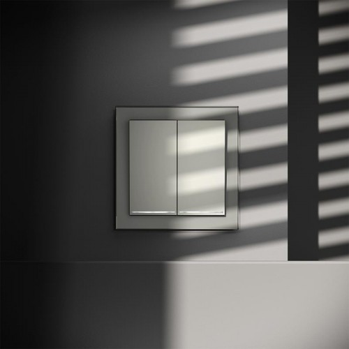 Выключатель 2-кл. СП S70 10А с подсветкой механизм сталь Voltum VLS020205