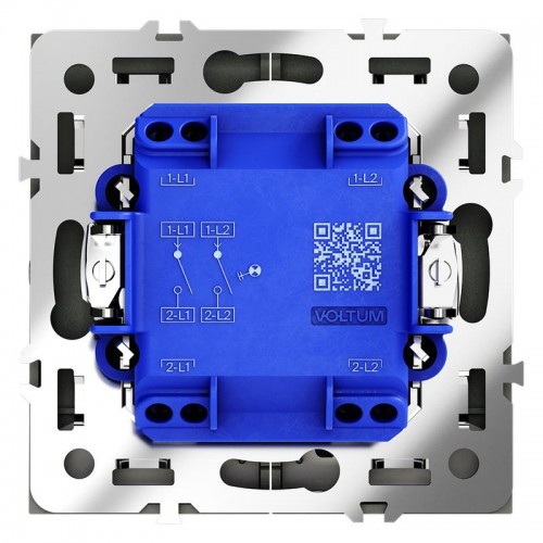 Выключатель 2-кл. СП S70 10А с подсветкой механизм титан Voltum VLS020206