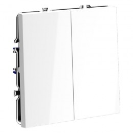 Переключатель проходной 2-кл. СП S70 10А механизм бел. глянцевый Voltum VLS020301