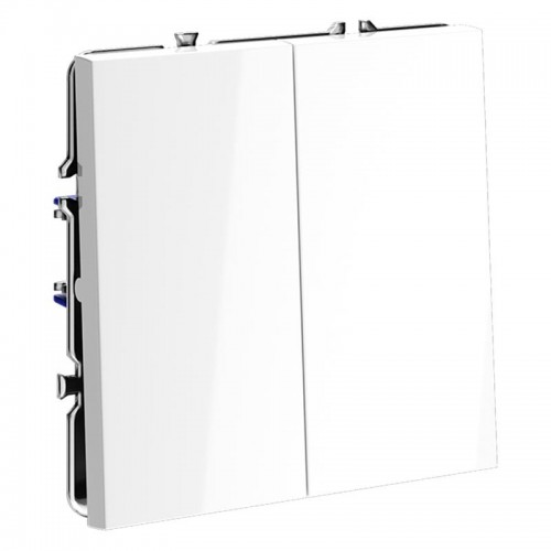 Переключатель проходной 2-кл. СП S70 10А механизм бел. глянцевый Voltum VLS020301