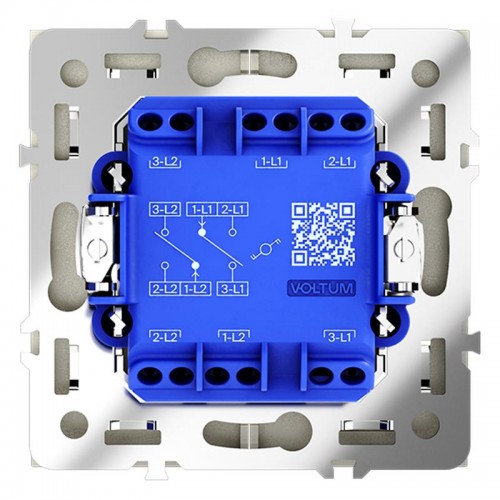 Переключатель проходной 2-кл. СП S70 10А механизм сталь Voltum VLS020305