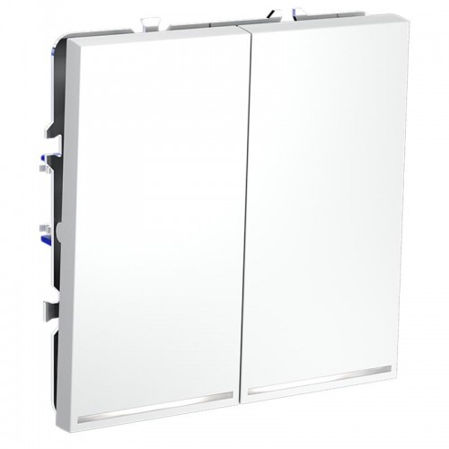 Переключатель проходной 2-кл. СП S70 10А с подсветкой механизм бел. матов. Voltum VLS020402