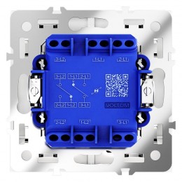 Переключатель проходной 2-кл. СП S70 10А с подсветкой механизм бел. матов. Voltum VLS020402