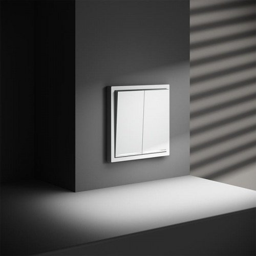 Переключатель проходной 2-кл. СП S70 10А с подсветкой механизм бел. матов. Voltum VLS020402