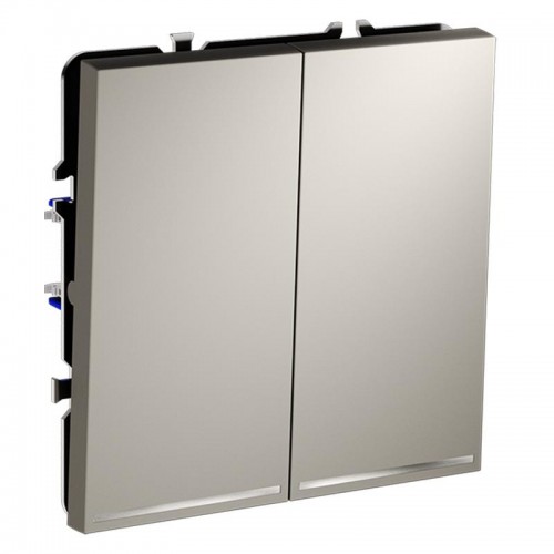 Переключатель проходной 2-кл. СП S70 10А с подсветкой механизм кашемир Voltum VLS020403