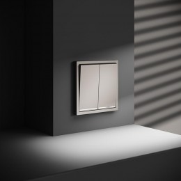 Переключатель проходной 2-кл. СП S70 10А с подсветкой механизм кашемир Voltum VLS020403