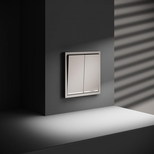 Переключатель проходной 2-кл. СП S70 10А с подсветкой механизм кашемир Voltum VLS020403