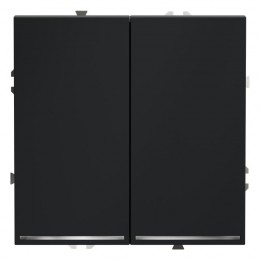 Переключатель проходной 2-кл. СП S70 10А с подсветкой механизм графит Voltum VLS020407