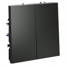 Выключатель 2-кл. СП S70 10А с самовозвратом механизм титан Voltum VLS020606