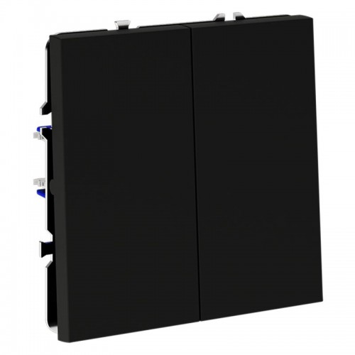 Выключатель 2-кл. СП S70 10А с самовозвратом механизм черн. матов. Voltum VLS020608