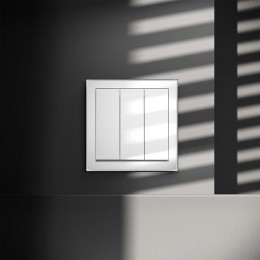 Выключатель 3-кл. СП S70 10А механизм бел. глянцевый Voltum VLS030101