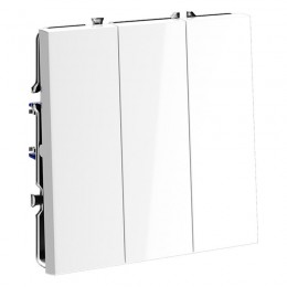 Выключатель 3-кл. СП S70 10А механизм бел. глянцевый Voltum VLS030101