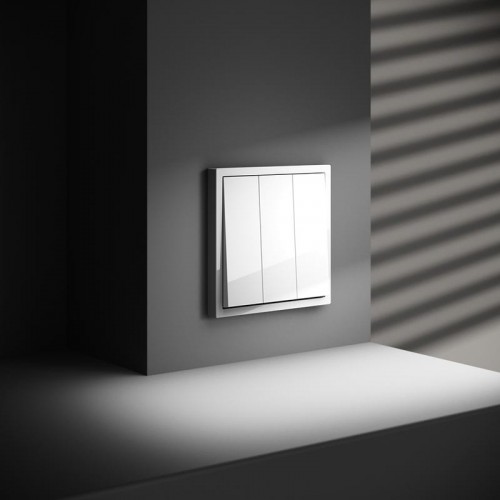 Выключатель 3-кл. СП S70 10А механизм бел. глянцевый Voltum VLS030101