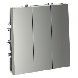 Выключатель 3-кл. СП S70 10А механизм сталь Voltum VLS030105