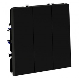 Выключатель 3-кл. СП S70 10А механизм черн. матов. Voltum VLS030108