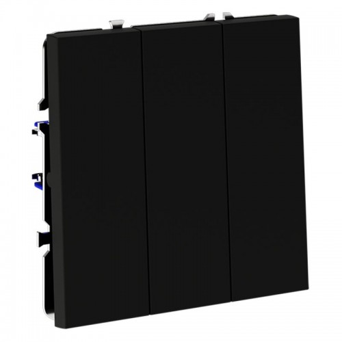 Выключатель 3-кл. СП S70 10А механизм черн. матов. Voltum VLS030108