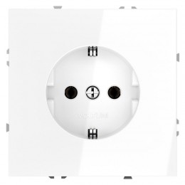 Розетка 1-м СП S70 16А с заземл. механизм бел. глянцевый Voltum VLS040101