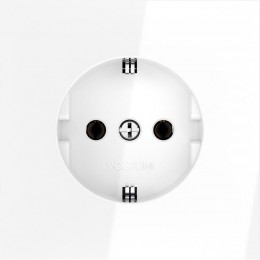 Розетка 1-м СП S70 16А с заземл. механизм бел. глянцевый Voltum VLS040101