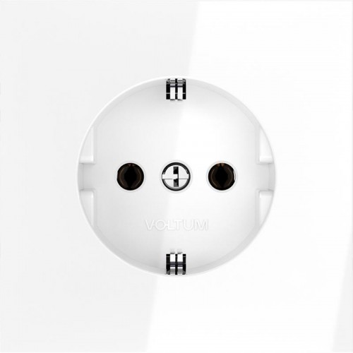 Розетка 1-м СП S70 16А с заземл. механизм бел. глянцевый Voltum VLS040101