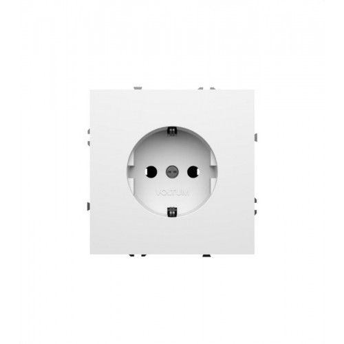 Розетка 1-м СП S70 16А с заземл. механизм бел. глянцевый Voltum VLS040101
