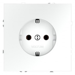 Розетка 1-м СП S70 16А с заземл. механизм бел. матов. Voltum VLS040102