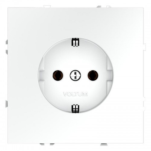 Розетка 1-м СП S70 16А с заземл. механизм бел. матов. Voltum VLS040102