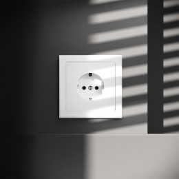 Розетка 1-м СП S70 16А с заземл. механизм бел. матов. Voltum VLS040102