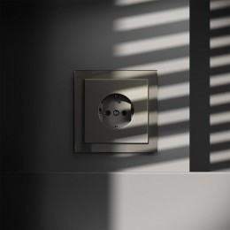 Розетка 1-м СП S70 16А с заземл. механизм шелк Voltum VLS040104