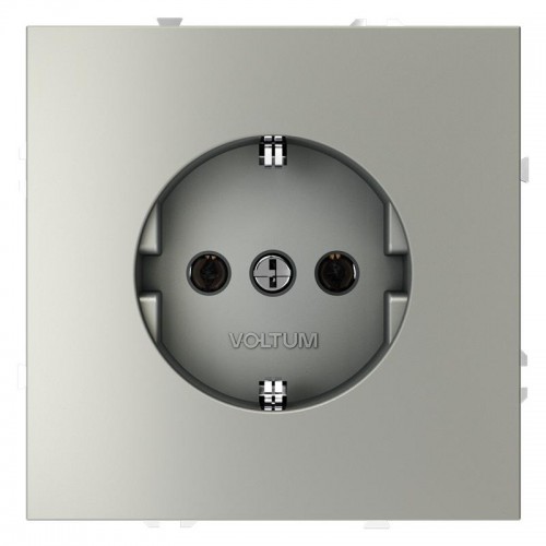 Розетка 1-м СП S70 16А с заземл. механизм сталь Voltum VLS040105