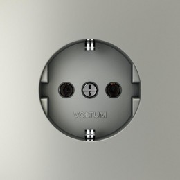 Розетка 1-м СП S70 16А с заземл. механизм сталь Voltum VLS040105