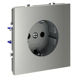 Розетка 1-м СП S70 16А с заземл. механизм сталь Voltum VLS040105