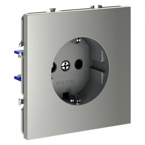 Розетка 1-м СП S70 16А с заземл. механизм сталь Voltum VLS040105