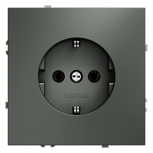Розетка 1-м СП S70 16А с заземл. механизм титан Voltum VLS040106
