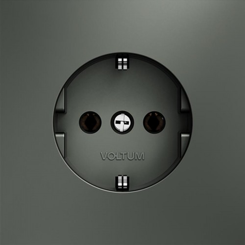 Розетка 1-м СП S70 16А с заземл. механизм титан Voltum VLS040106