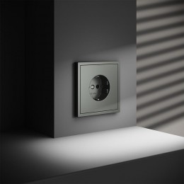 Розетка 1-м СП S70 16А с заземл. механизм титан Voltum VLS040106