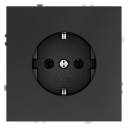 Розетка 1-м СП S70 16А с заземл. механизм графит Voltum VLS040107