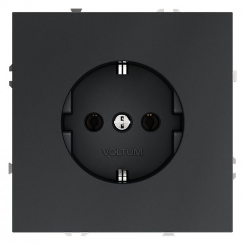 Розетка 1-м СП S70 16А с заземл. механизм графит Voltum VLS040107