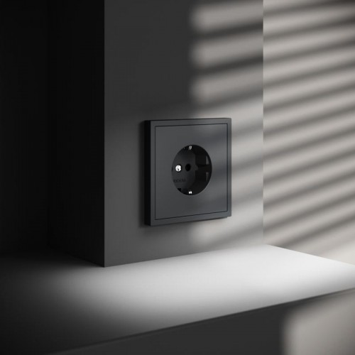 Розетка 1-м СП S70 16А с заземл. механизм графит Voltum VLS040107