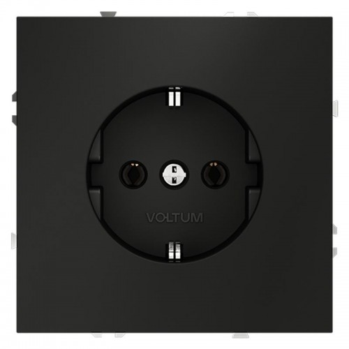 Розетка 1-м СП S70 16А с заземл. механизм черн. матов. Voltum VLS040108